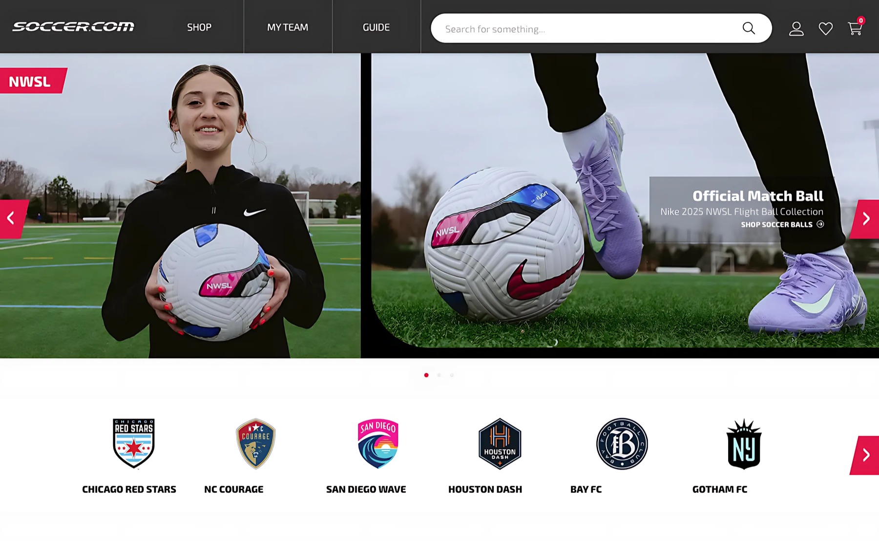 Rylee Reuck holding the Nike NWSL official match ball in a Soccer.com campaign
